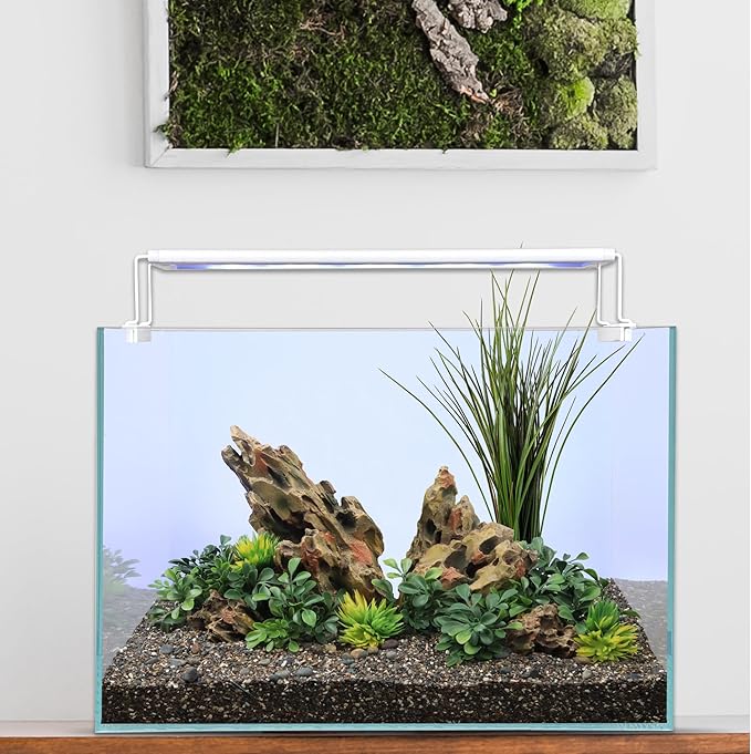 CURRENT USA 18-24" Inch White Full Spectrum Freshwater LED Aquarium Plant Light 10 15 20 25 Gallon | Satellite Plus RGB+ for Aquariums | Wireless 24 Hour Timer Remote Fish Tank Planted Lighting (4320)