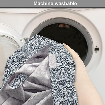 Ambesonne Abstract Dog Crate Cover, Monochromatic Design Mosaic Look Artistica Ocean Waves Repetition, Easy to Use Pet Kennel Cover for Cats & Medium Dogs, 30 Inch, Dark Slate Blue White