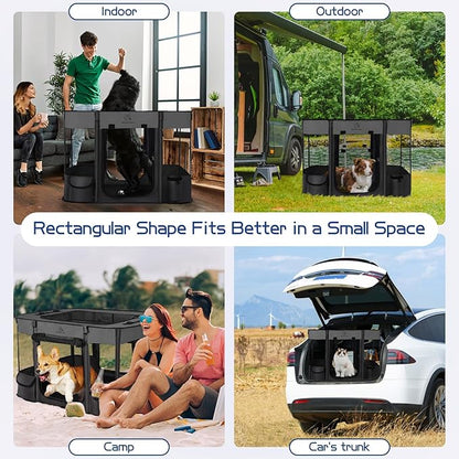 Dog Playpen,Pet Playpen,Foldable Puppy Cat Playpen,Portable Exercise Kennel Tent Crate,Water-Resistant Breathable Shade Cover,Indoor Outdoor Travel Camping Use for Small Animals with Carrying Case(M)