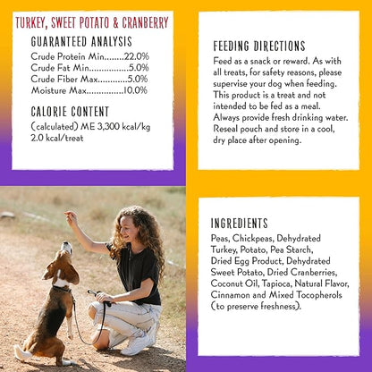 Charlee Bear Dogs Training Treat, Crunchy, Low Calorie, Grain Free Dog Treats, Made in USA, Best for Small and Medium Breeds, Bacon Blueberry & Turkey Sweet Potato Cranberry, 4 Pack 8oz Each