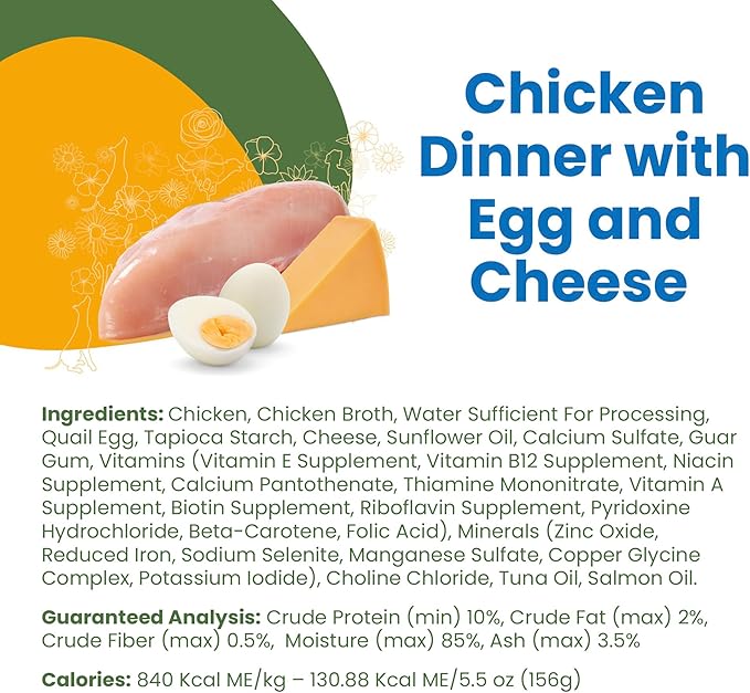 almo nature HQS Complete Wet Dog Food Chicken Dinner with Egg and Cheese 5.5 oz (Pack of 48)