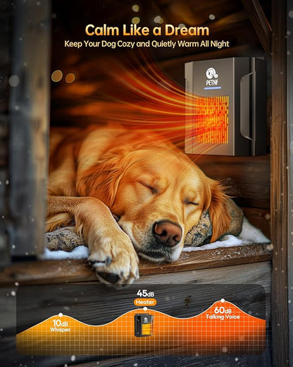 Dog House Heater, Pet House Heater with Thermostat & WiFi APP Remote Control, 300W Safe Dog Heaters for Outside Dog House Cat Outdoor with Adjustable Temp & Timer & 6FT Anti Chew Cord, Easy to Install