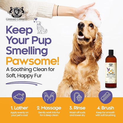 Dog Shampoo and Conditioner De-Stress Lavender & Chamomile 16 Fl Oz Dog Shampoo Itchy Skin Relief Hypoallergenic Aromatherapy Dog Shampoo for Smelly Dogs with Aloe Vera & Oatmeal by Gerrard Larriett