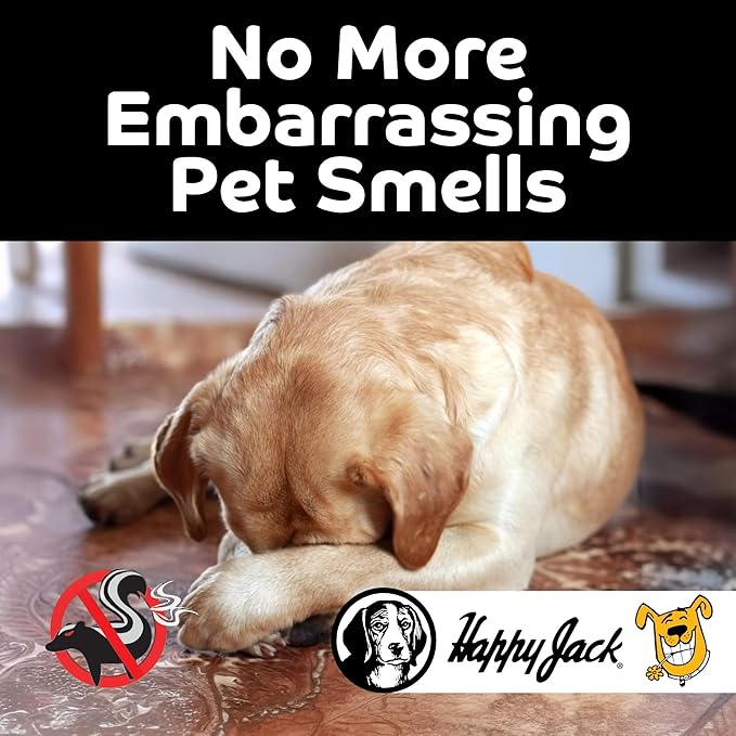 HAPPY JACK Mephidide Anti Skunk Shampoo for Dogs, Cats, Pets  Hypoallergenic Skunk Odor Remover for Dogs  Deodorizing Dog Shampoo (16oz)