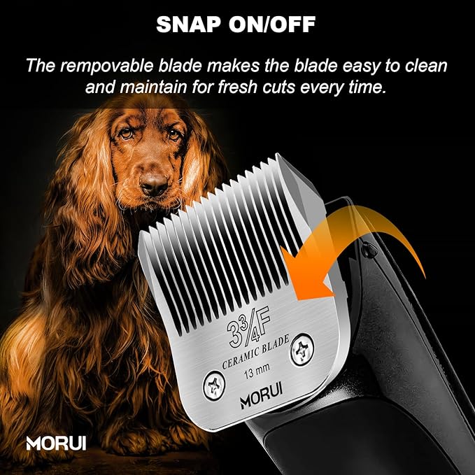 3-3/4F Cut Length 1/2"(13mm) Detachable Ceramic Pet Dog Clipper Blades Compatible with Most Andis,Oster A5 Wahl KM Series Clippers
