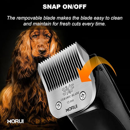 3-3/4F Cut Length 1/2"(13mm) Detachable Ceramic Pet Dog Clipper Blades Compatible with Most Andis,Oster A5 Wahl KM Series Clippers