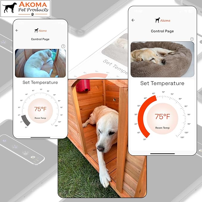 Akoma Hound Heater Dog House Heater, Outdoor Pet Furnace 400w - for Most Dog Houses (400W - WiFi - Camera)