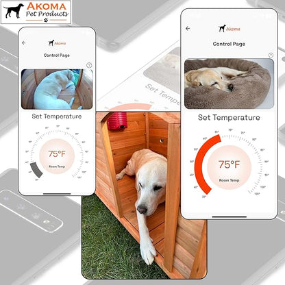 Akoma Hound Heater Dog House Heater, Outdoor Pet Furnace 400w - for Most Dog Houses (400W - WiFi - Camera)