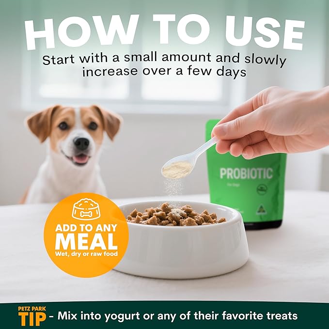 Probiotic for Dogs - Grain-Free Digestive Support Powder for Diarrhea, Bloating & Gas - Promotes Immune Support & Oral Health - Reduces Paw Licking, Allergies & Yeast Infections - 2.7 oz - 45 Scoops