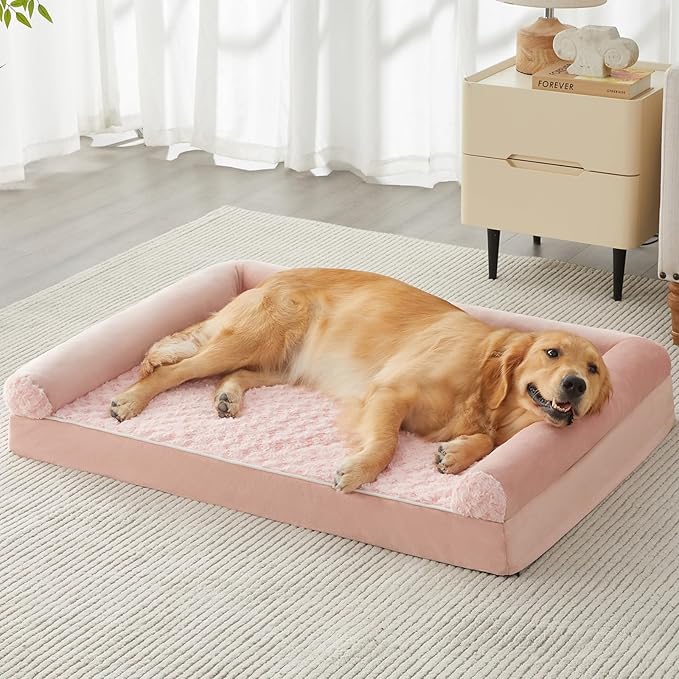 BFPETHOME Dog Beds for Large Dogs, Orthopedic Dog Bed for Medium Large Dogs,Big Waterproof Couch Dog Pet Bed with Removable Washable Cover