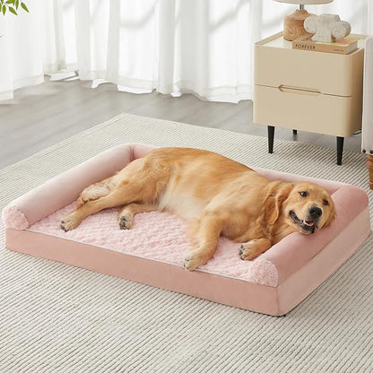 BFPETHOME Dog Beds for Large Dogs, Orthopedic Dog Bed for Medium Large Dogs,Big Waterproof Couch Dog Pet Bed with Removable Washable Cover