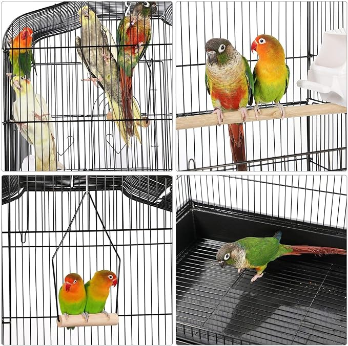 Yaheetech 64-inch Play Open Top Medium Small Bird Cage with Detachable Rolling Stand for Parrot Lovebirds Finches Canaries Parakeets Cockatiels Budgie Parrotlet Conures
