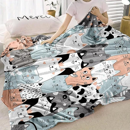 Cat Blanket, Cats Gifts for Girls Women, Cat Gift for Cats Lovers, Birthday Gifts Decor Throw Blanket 50"x60"