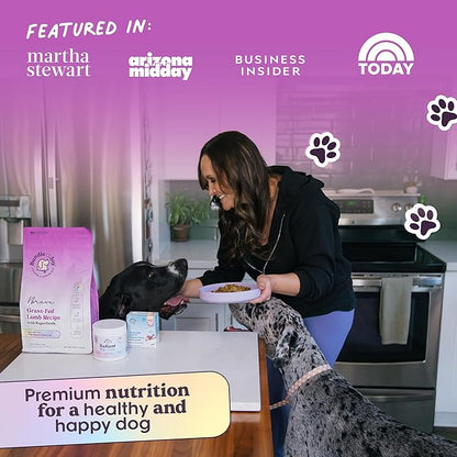 Bundle x Joy Brave Probiotic Dog Food Dry, Lamb, 4lb Bag, Allergy and Gut-Friendly Adult Kibble for Digestive Health with Grass-Fed Lamb, 20 Plant Based Superfoods, Poultry and Grain Free