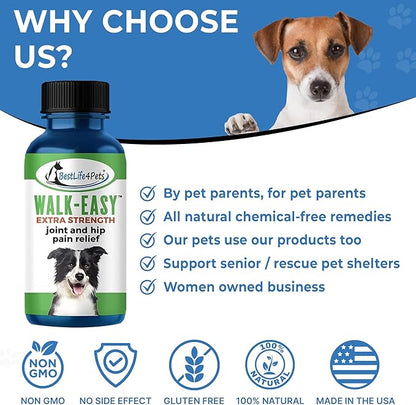 Advanced Hip and Joint Supplement for Dogs, Natural Extra Strength Dog Arthritis Pain Relief & Anti Inflammatory for Dogs Helps Limping, Mobility Issues, Hip Dysplasia, ACL Tears, 180 Tiny Pills