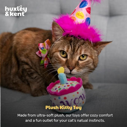 Huxley & Kent Plush Cat Toy - Interactive Catnip Toy for Cats & Kittens - Soft with Crinkle & Catnip - Fun Indoor Play - Mewow Cake