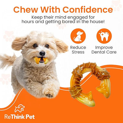 Dental Munch Ring Pet Toy, Bacon-Scented Nylon Dog Bones, Savor-Stimulating Flavored Dog Chew Toys, Long-Lasting and Durable Dog Toys for Boredom