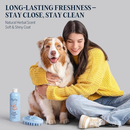 FLYDOG Dog Cat Shampoo Itchy Skin Relief: Natural Herbal Hypoallergenic Pet Shampoo, Deshedding Dandruff Control Deodorizing Moisturizing for Dry Flaky Smelly Skin, Perfect for Puppies Kittens