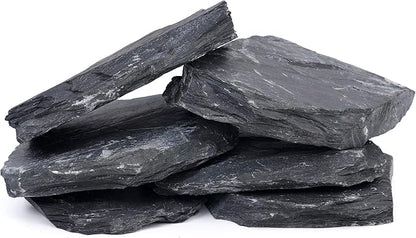 6 Natural Aquarium Rocks 6" to 8" Perfect Rocks for Aquariums, Landscaping Model,Tank Decoration, Amphibian Enclosures-Slate Rocks