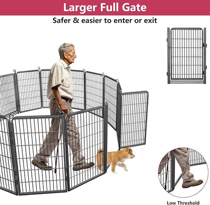 Dog Playpen with Extra Large Door Dog Fence Outdoor for Yard Indoor Dog Pen 40inch 28 Panels Dog Pens Outside Anti-Rust Pet Fence Portable Dog Fence for RV Camping Yard