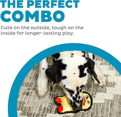 Outward Hound Durablez Minis Stuffing-Free Squeaky Plush Dog Toy for Puppies & Small Dogs - Interactive, Soft Yet Tough, No Mess, Jumbo Squeaker, Long-Lasting Play, Duck