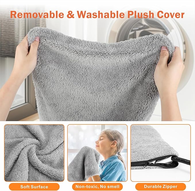 Heated Cat Bed, 11 Adjustable Temperature Pet Heating Pad Indoor for Dogs Cats Heating Mat with Timer, Auto Power Off, Electric Pet Heating Pad for Cat House (Grey, S(18" x 16"))