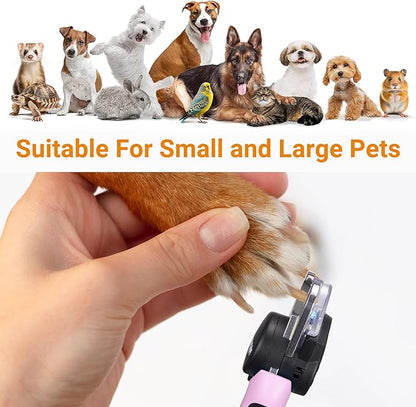 Dog Nail Clipper with Light, Illuminates Nail Clipper Kit or Bloodline for Safe, Easy Trimmers, Extra Sharp for Thick Nails, Quick Sensor, Avoid Over Cutting Toenail, for Cats & Dogs