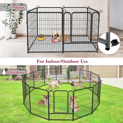 Dog Playpen Dog Fence Outdoor for Yard, 32inch 42 Panels Dog Pens Outside Anti-Rust Pet Playpen Exercise Pen with Lock, Portable Pet Fence for Yard RV Camping