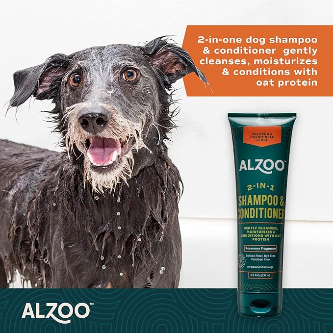 2-in-1 Shampoo & Conditioner for Dogs, Specially Formulated to Clean & Condition Adult Dogs, 100% Plant-Based Active Ingredients, Rosemary Fragrance, 8 Fl. Oz.