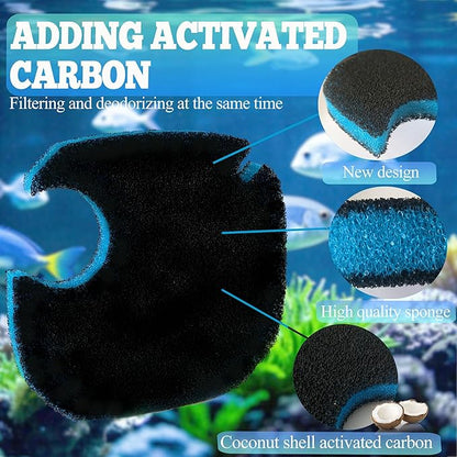 NEWKE 12 Pack Upgraded Canister Filter Pads for AMOSIJOY 172/225/265GPH Aquarium External Filter, Replacement Pads for PONDFORSE Canister Filter (4 3in1 Coarse Filter Pads & 8 White Floss)