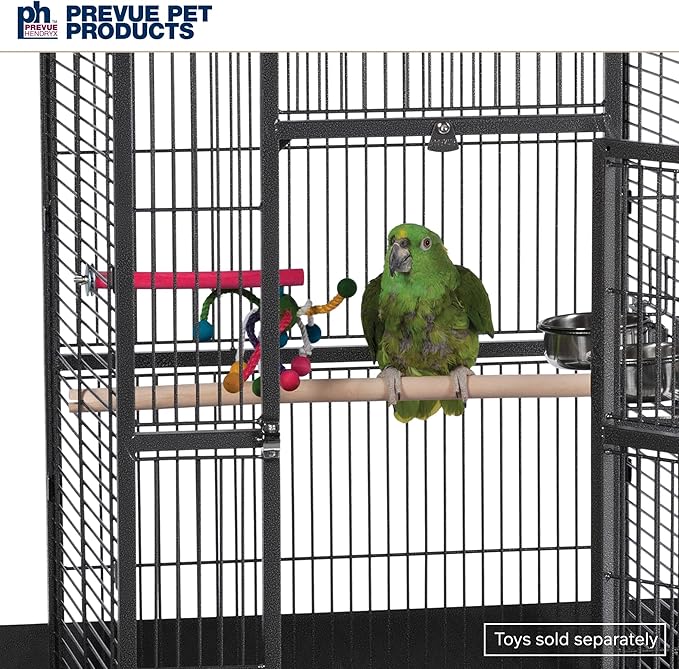Prevue Pet Products Parrot Playtop Manor Bird Cage with Movable Stand and Activity Play Top for Large Birds