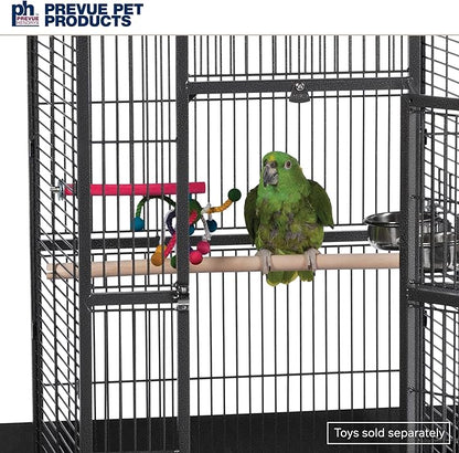 Prevue Pet Products Parrot Playtop Manor Bird Cage with Movable Stand and Activity Play Top for Large Birds