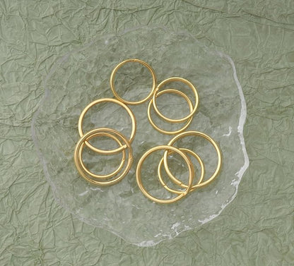 5 Pcs Dog Tag Clips with 5 Pcs 3/4 Inch Keychain 5 Pcs 1 Inch Keychain MultiPurpose Metal Dog Tag Rings for Pet Kitten Cat Collars ID Holder Harnesses (Gold)