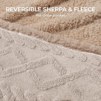 Waterproof Pet Blanket, Liquid Pee Proof Dog Blankets for Sofa Bed Couch, Reversible Sherpa Fleece Furniture Protector Cover for Small Medium Large Dogs Cats,Beige-Thicken X-Largeï¼85" x 57"ï¼