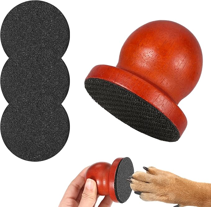 Dog Nail File for Woodenï¼_og Scratch Pad for Nails with 3 Replaceable Sandpaper,Suitable for Pet Stores, Home Cats and Other Small Pets to Use (Scarlet)