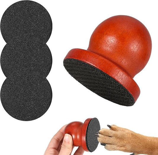 Dog Nail File for Woodenï¼_og Scratch Pad for Nails with 3 Replaceable Sandpaper,Suitable for Pet Stores, Home Cats and Other Small Pets to Use (Scarlet)