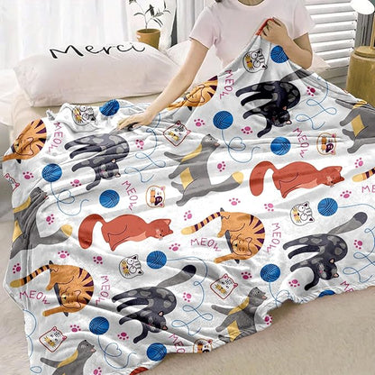 Cat Blanket, Cats Gifts for Girls Women, Cat Gift for Cats Lovers, Birthday Gifts Decor Throw Blanket 50"x60"