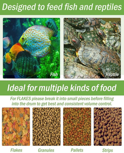 AquaMiracle Automatic Fish Feeder for Aquarium, Auto Fish Food Dispenser with Timer, Volume Adjustable Vacation Aquarium Feeder, for Granules Pallets Strips