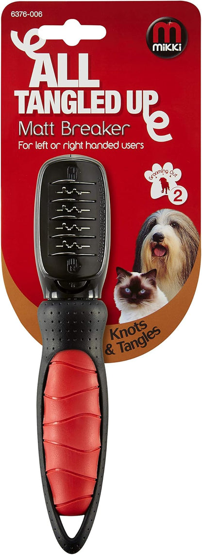 Dog, Cat Matt Breaker Rake - Matt and Tangle Remover - De-Matting Comb Tool for Pets