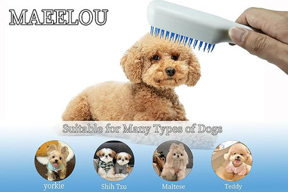 Stretchable Puppy Brush ï¼ Soft Dog Brush - Gentle Grooming Brush for Small Dogs, Perfect for Yorkie, Shih Tzu, Maltipoo ï¼_og Hair Remover Brush (White)