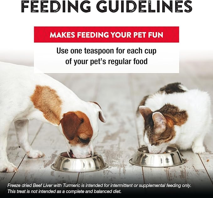 Northwest Naturals Freeze-Dried Beef Liver with Turmeric - Functional Topper for Dogs and Cats- Healthy, Limited Ingredients, Human Grade Pet Food, All Natural - 4.5 Oz (Pack of 2)