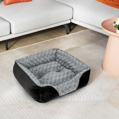 INVENHO Medium Dog Bed Rectangle Washable Orthopedic Soft Calming Sleeping Pet Cuddler with Anti-Slip Bottom