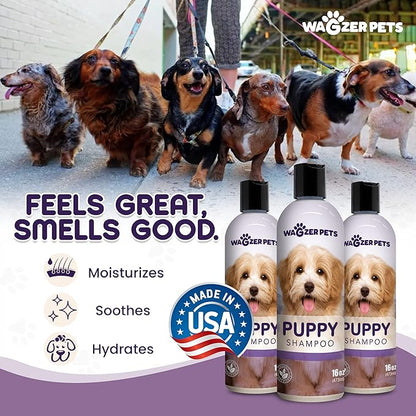 Puppy Shampoo | Natural Puppy Formula Dog Shampoo for Sensitive Skin | Gentle Support Shampoo for Dogs | Puppy Wash for Itchy Skin, Soothes, Cleanses, and Moisturizes | 16 oz