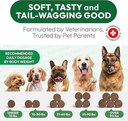 Hemp Calming Chews for Dogs - 170 Dog Calming Chews - Anxiety Relief Treats - Advanced Stress Relief Supplement, Separation Aid, Barking, Fireworks, Melatonin - Hip & Joint Support - Made in USA