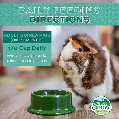 Oxbow Essentials Guinea Pig Food, Adult Guinea Pig, Made with Oxbow Timothy Hay, Pet Food Pellets with Vitamin C, Small Animal Pet Products, Made in USA, High Fiber, 5 lb. bag