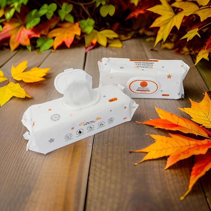 Aurora Pet Wipes – 100% Natural, Plant-Based Hypoallergenic Grooming Wipes for Dogs & Cats – Extra-Durable, Large & Thick for Effortless Cleaning (Unscented, 100 Count)