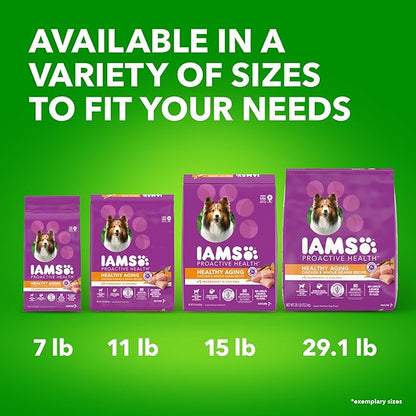 IAMS Proactive Health Healthy Aging Adult Dry Dog Food for Mature and Senior Dogs with Real Chicken, 15 lb. Bag