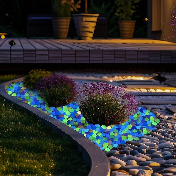 Glow in The Dark Fish Tank Rocks,Glowing Rocks Stones Resin Glow in Dark Pebbles for Outdoor Garden, Fish Tank, Aquarium, Landscaping,Driveway Decoration,Multi 11 oz