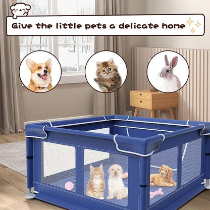 Dog Playpen 42 _ 42 Inch, Puppy PlayPen with Gate for Puppies, Small and Medium Dogs, Pet PlayPen for Outdoors & Indoors