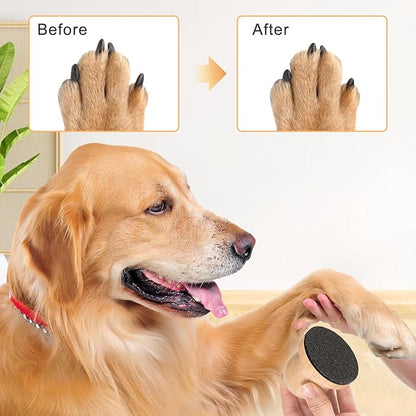Dog Nail File Board with 3PCS Replaceable Sandpaper, Wooden Dog Nail Scratch Board Pad, Puppy Stress-Free Training Claw Care Emery Pad Treat Box Trimmers Accessories(Wood)